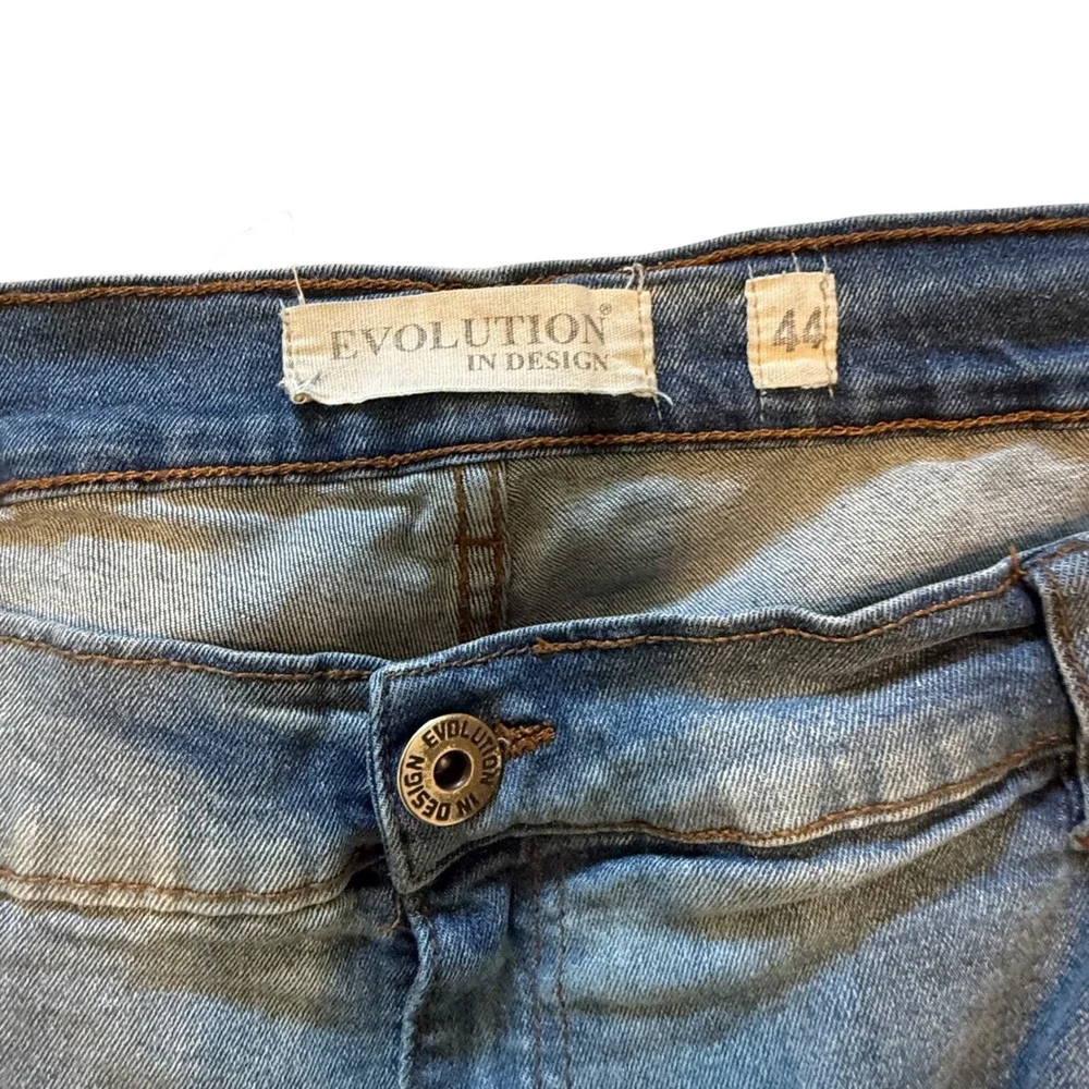Evolution In Design Mens Distressed Denim Jeans Size 44x32‎ Blue Relaxed Fit - Picture 4 of 8